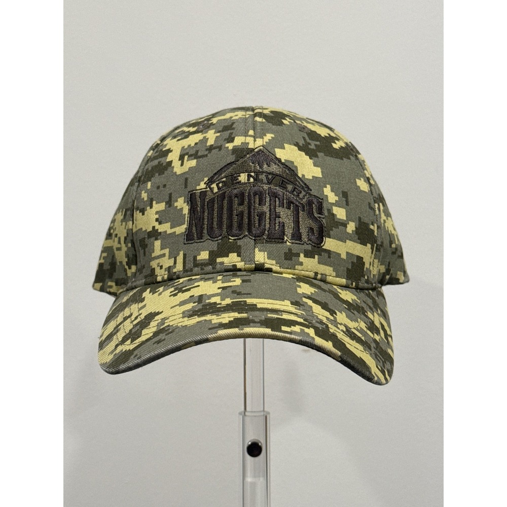 Denver Nuggets Hat Baseball Cap Mens OSFM Green Digital Camo Good NBA Basketball
